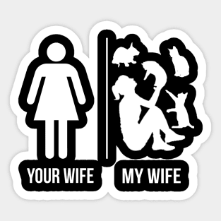 Your Wife - My Wife Cat Lover T-Shirt Sticker